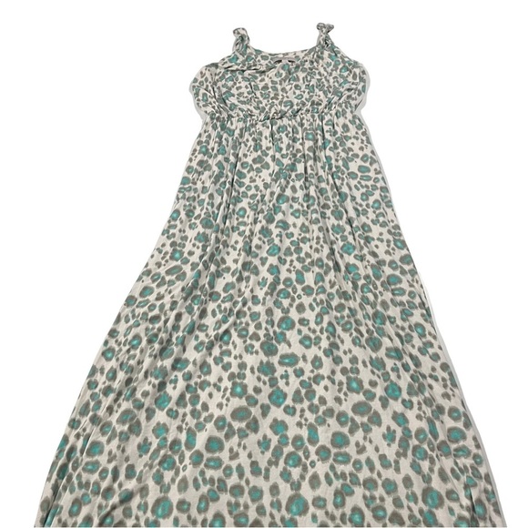 Ann Taylor Loft Womens Tan Green Leopard Print Maxi (56”) Dress Sz M Sleeveless - Picture 6 of 15